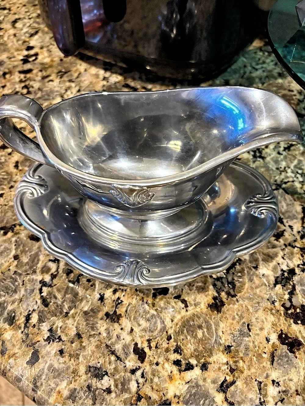 Lenox Gravy Boat & Saucer Silver